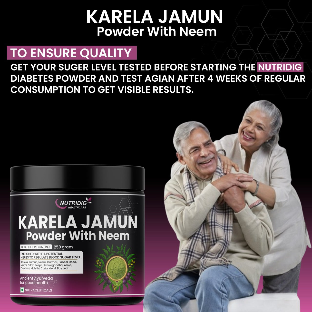 Karela Jamun Powder With Neem - Diabetes Management Herbal Powder