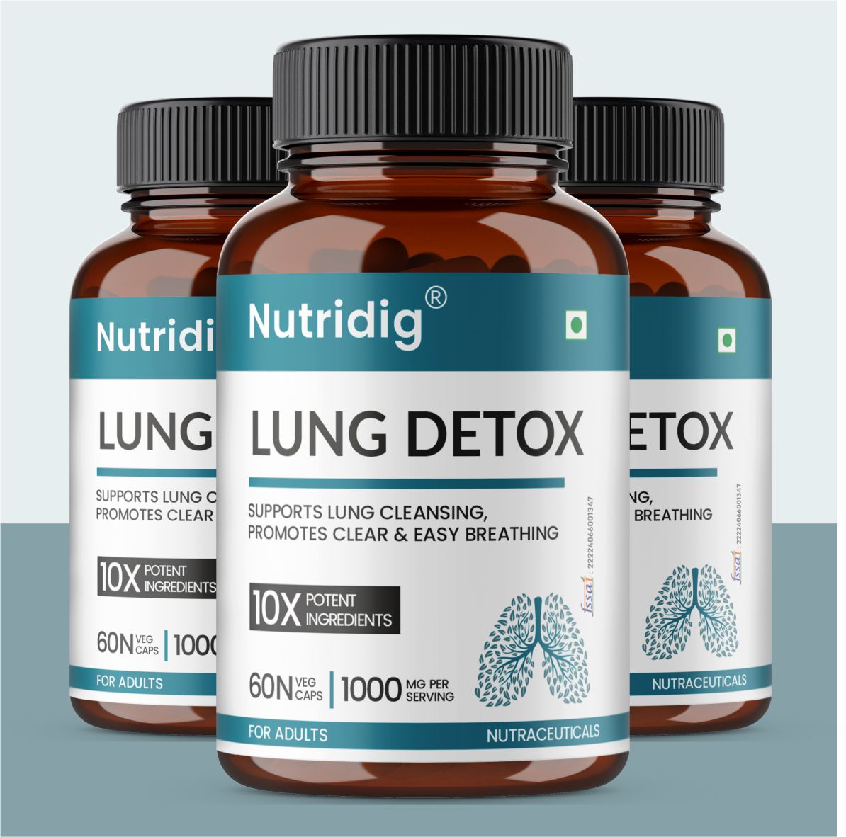 Nutridig® Lung Detox & Recovery | Potent & Safe Supplement - 60 Capsules