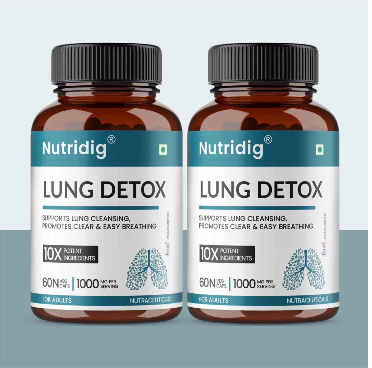 Nutridig® Lung Detox & Recovery | Potent & Safe Supplement - 60 Capsules