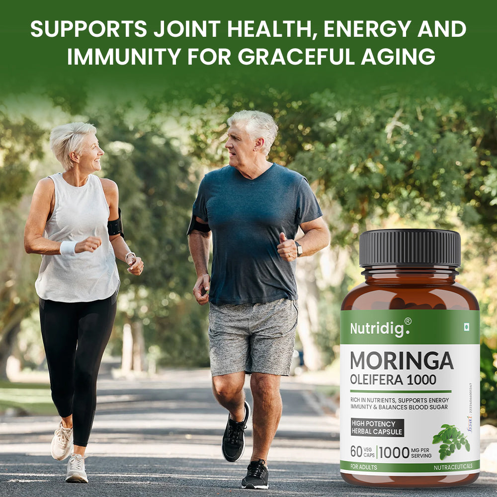 Moringa Leaf Extract - 1000mg Daily Serving | High Potency Veg Capsules