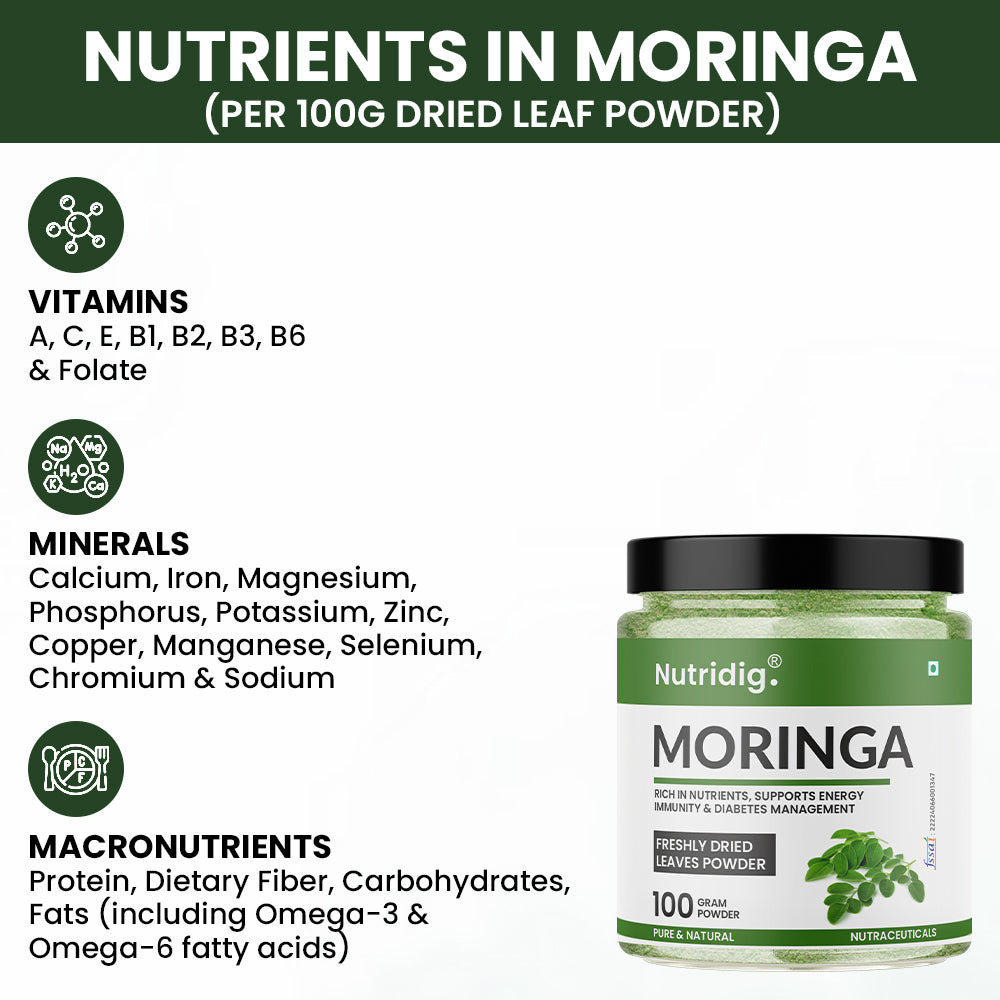 Moringa - Ultra Pure & Freshly Dried Leaves Powder