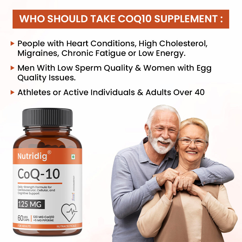CoQ10 (Ubiquinol) 125mg + Piperine 5mg | High Absoption - 60 Capsules