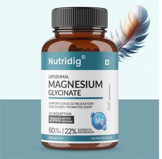 Liposomal Magnesium Glycinate | Sleep, Muscle & Brain Relaxation | Higher Absorption, 22% Elemental | 60 Capsules