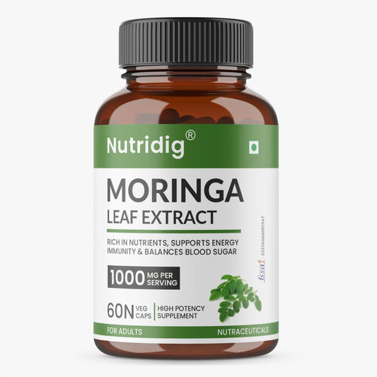 Moringa Leaf Extract - 1000mg Daily Serving | High Potency Veg Capsules