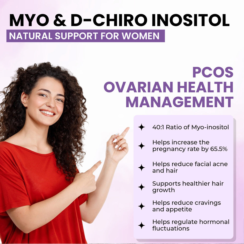 Nutridig® Myo-Inositol & D-Chiro Inositol Powder – 40:1 Ratio | PCOS, Hormonal Balance & Welless - 250gm